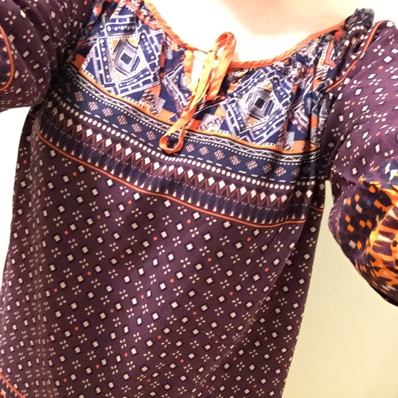👾PURPLE AND ORANGE TUNIC TOP👾 - Picture 3 of 4